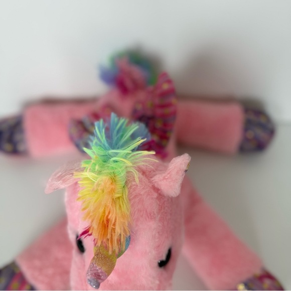 Pink Plush Rainbow Unicorn Stuffed Animal‎ Toy – Wings, Stars & Horn – Kawaii - Picture 4 of 10